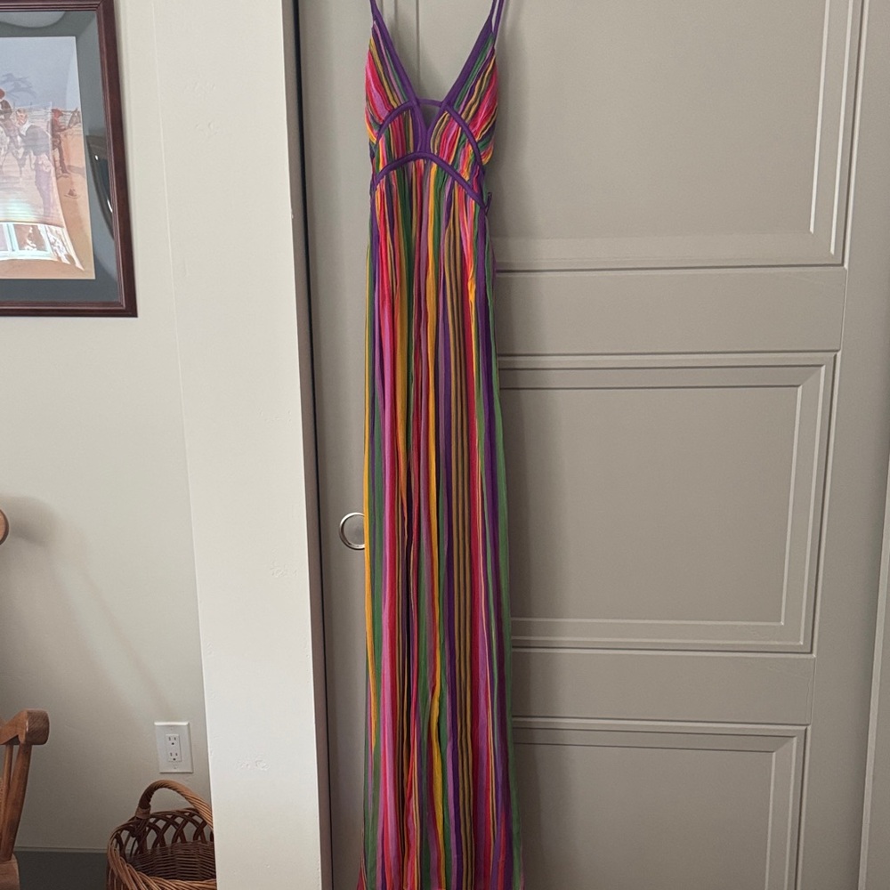 Multicolor Striped Maxi Dress